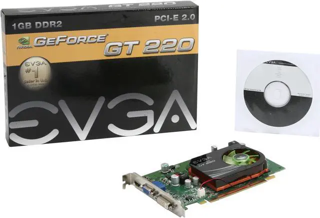 Alt view image 5 of 5 - EVGA GeForce GT 220 1GB DDR2 PCI Express 2.0 x16 Graphics Card 01G-P3-1225-LR