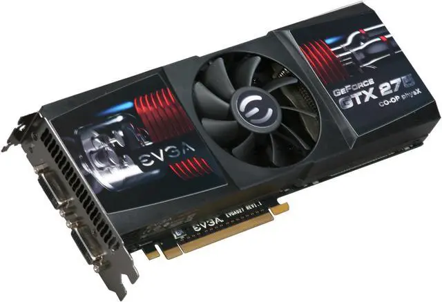Main image of EVGA 012-P3-1178-TR GeForce GTX 275 CO-OP PhysX Edition 1280MB 448+192-bit GDDR3 PCI Express 2.0 x16 HDCP Ready SLI Supported Video Card
