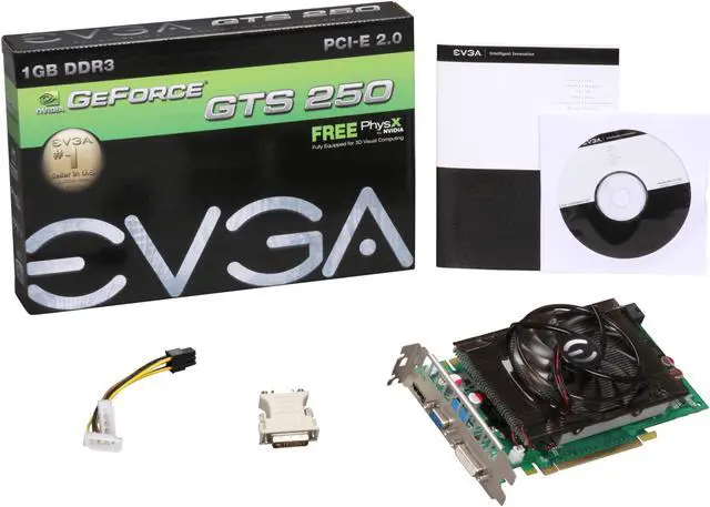 Alt view image 6 of 6 - EVGA GeForce GTS 250 1GB DDR3 PCI Express 2.0 x16 SLI Support Graphics Card 01G-P3-1145-TR