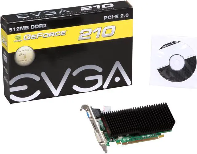 Alt view image 5 of 5 - EVGA GeForce 210 512MB DDR2 PCI Express 2.0 x16 Graphics Card 512-P3-1213-LR