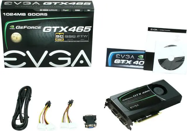 Alt view image 6 of 6 - EVGA 01G-P3-1467-AR GeForce GTX 465 (Fermi) Superclocked 1GB 256-bit GDDR5 PCI Express 2.0 x16 HDCP Ready SLI Support Video Card
