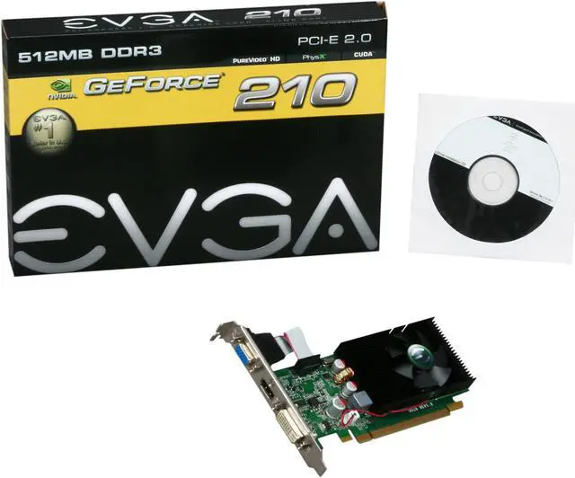 Alt view image 4 of 4 - EVGA GeForce 210 512MB DDR3 PCI Express 2.0 x16 Graphics Card 512-P3-1215-LR DUP
