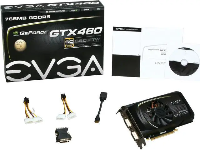 Alt view image 6 of 6 - EVGA 768-P3-1362-TR GeForce GTX 460 (Fermi) Superclocked 768MB 192-bit GDDR5 PCI Express 2.0 x16 HDCP Ready SLI Support Video Card