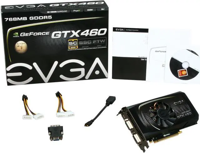 Alt view image 6 of 6 - EVGA 768-P3-1362-AR GeForce GTX 460 (Fermi) Superclocked 768MB 192-bit GDDR5 PCI Express 2.0 x16 HDCP Ready SLI Support Video Card