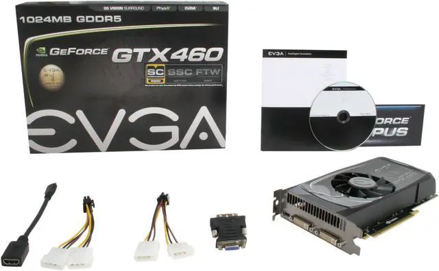 Alt view image 6 of 6 - EVGA 01G-P3-1372-TR GeForce GTX 460 (Fermi) Superclocked 1GB 256-bit GDDR5 PCI Express 2.0 x16 HDCP Ready SLI Support Video Card