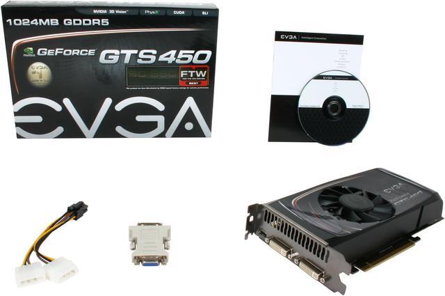 Alt view image 4 of 4 - EVGA 01G-P3-1458-TR GeForce GTS 450 (Fermi) FTW 1GB 128-bit GDDR5 PCI Express 2.0 x16 HDCP Ready SLI Support Video Card