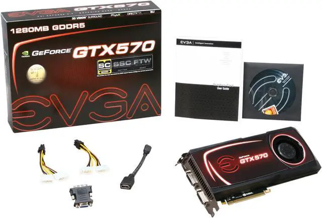 Alt view image 6 of 6 - EVGA SuperClocked 012-P3-1572-AR GeForce GTX 570 (Fermi) 1280MB 320-bit GDDR5 PCI Express 2.0 x16 HDCP Ready SLI Support Video Card