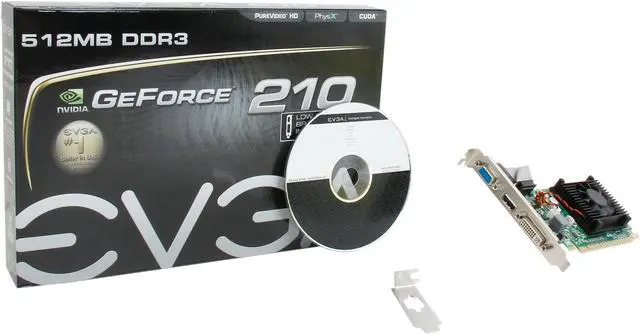 Alt view image 5 of 5 - EVGA GeForce 210 512MB DDR3 PCI Express 2.0 x16 Low Profile Graphics Card 512-P3-1310-LR