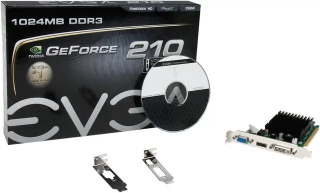 Alt view image 5 of 5 - EVGA GeForce 210 1GB DDR3 PCI Express 2.0 Low Profile Ready Graphics Card 01G-P3-1313-KR