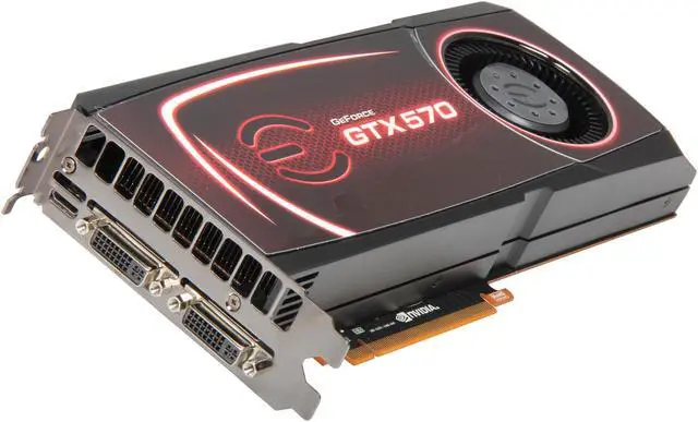Main image of EVGA SuperClocked 012-P3-1572-TR GeForce GTX 570 (Fermi) 1280MB 320-bit GDDR5 PCI Express 2.0 x16 HDCP Ready SLI Support Video Card