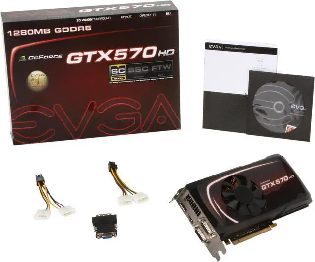 Alt view image 6 of 6 - EVGA SuperClocked 012-P3-1573-KR GeForce GTX 570 HD w/Display-Port (Fermi) 1280MB 320-bit GDDR5 PCI Express 2.0 x16 HDCP Ready SLI Support Video Card