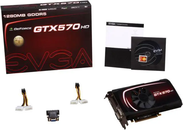 Alt view image 6 of 6 - EVGA 012-P3-1571-AR GeForce GTX 570 HD w/Display-Port (Fermi) 1280MB 320-bit GDDR5 PCI Express 2.0 x16 HDCP Ready SLI Support Video Card