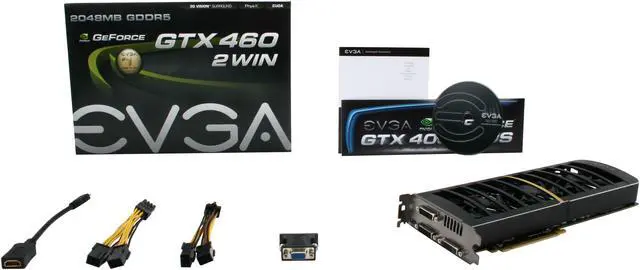 Alt view image 6 of 6 - EVGA 02G-P3-1387-KR GeForce GTX 460 2Win (Fermi) 2GB 512-bit GDDR5 PCI Express 2.0 x16 HDCP Ready Video Card