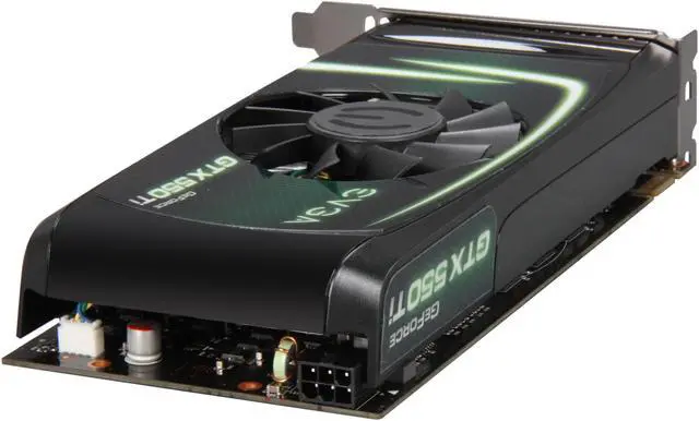 Alt view image 5 of 6 - EVGA SuperClocked 01G-P3-1557-KR GeForce GTX 550 Ti (Fermi) 1GB 192-bit GDDR5 PCI Express 2.0 x16 HDCP Ready SLI Support Video Card