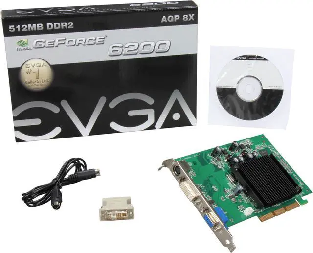 Alt view image 5 of 5 - EVGA GeForce 6200 512MB DDR2 AGP 8X Graphics Card 512-A8-N405-KR