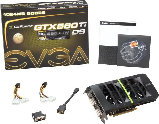 Alt view image 6 of 6 - EVGA DS SuperClocked 01G-P3-1567-AR GeForce GTX 560 Ti (Fermi) 1GB 256-bit GDDR5 PCI Express 2.0 x16 HDCP Ready SLI Support Video Card
