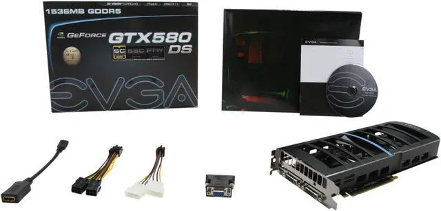 Alt view image 6 of 6 - EVGA DS Superclocked 015-P3-1587-AR GeForce GTX 580 (Fermi) 1536MB 384-bit GDDR5 PCI Express 2.0 x16 HDCP Ready SLI Support Video Card