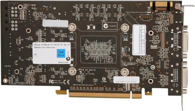 Alt view image 4 of 6 - EVGA SuperClocked 02G-P3-1469-KR GeForce GTX 560 (Fermi) 2GB 256-bit GDDR5 PCI Express 2.0 x16 HDCP Ready SLI Support Video Card
