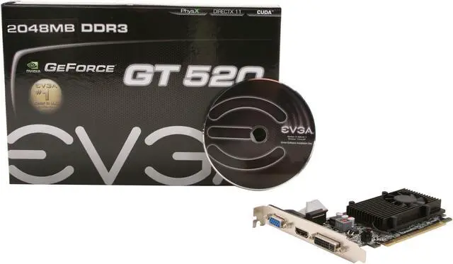 Alt view image 5 of 5 - EVGA GeForce GT 520 (Fermi) 2GB DDR3 PCI Express 2.0 x16 Low Profile Ready Graphics Card 02G-P3-1529-KR