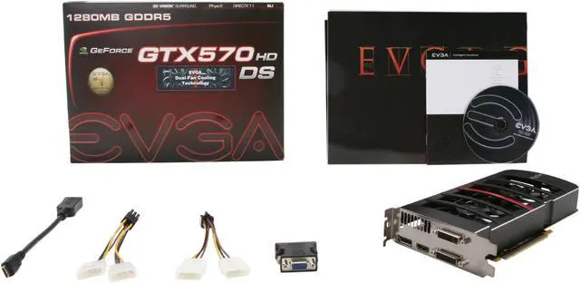 Alt view image 6 of 6 - EVGA 012-P3-1577-KR GeForce GTX 570 (Fermi) HD DoubleShot 1280MB 320-bit GDDR5 PCI Express 2.0 x16 HDCP Ready SLI Support Video Card