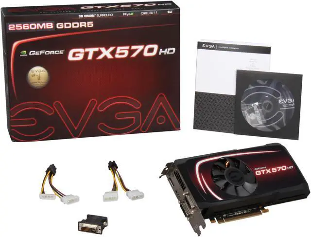 Alt view image 6 of 6 - EVGA 025-P3-1579-AR GeForce GTX 570 (Fermi) HD 2560MB 320-bit GDDR5 PCI Express 2.0 x16 HDCP Ready SLI Support Video Card