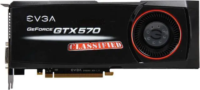 Alt view image 3 of 6 - EVGA 012-P3-1578-AR GeForce GTX 570 (Fermi) Classified 1280MB 320-bit GDDR5 PCI Express 2.0 x16 HDCP Ready SLI Support Video Card