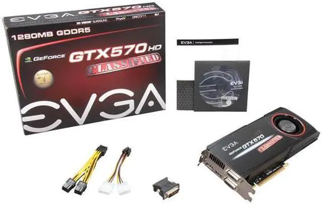 Alt view image 6 of 6 - EVGA 012-P3-1578-AR GeForce GTX 570 (Fermi) Classified 1280MB 320-bit GDDR5 PCI Express 2.0 x16 HDCP Ready SLI Support Video Card
