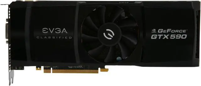 Alt view image 3 of 6 - EVGA 03G-P3-1596-AR GeForce GTX 590 (Fermi) Classified 3072MB 768-bit GDDR5 PCI Express 2.0 x16 HDCP Ready SLI Support Video Card