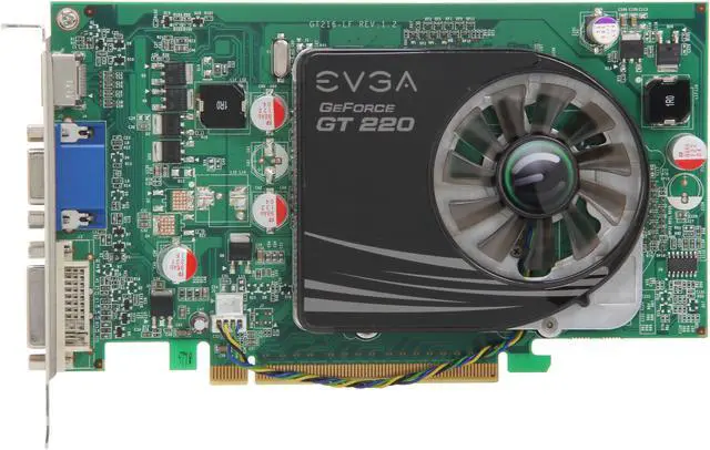 Alt view image 3 of 5 - EVGA GeForce GT 220 1GB DDR3 PCI Express 2.0 x16 Graphics Card 01G-P3-1229-LR