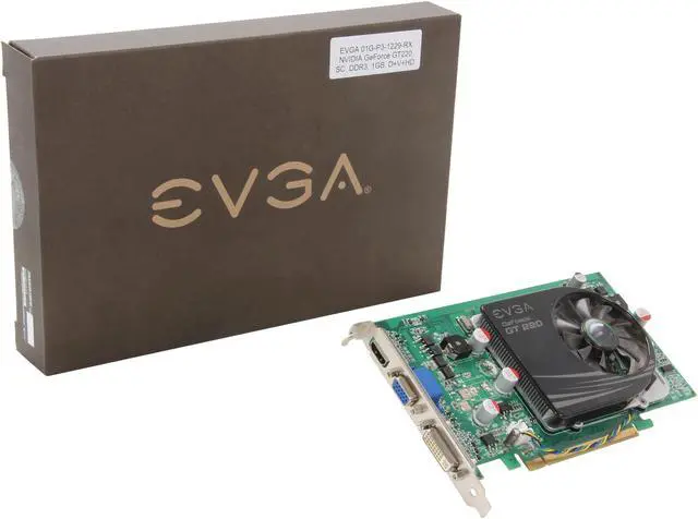Alt view image 5 of 5 - EVGA GeForce GT 220 1GB DDR3 PCI Express 2.0 x16 Graphics Card 01G-P3-1229-LR