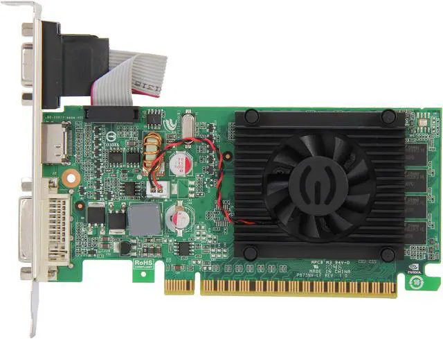 Alt view image 3 of 6 - EVGA GeForce 8400 GS 1GB DDR3 PCI Express 2.0 x16 SLI Support Graphics Card 01G-P3-1302-RX