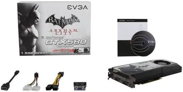Alt view image 6 of 6 - EVGA 015-P3-1582-A1 GeForce GTX 580 (Fermi) Superclocked Batman Arkham City Edition 1536MB 384-bit GDDR5 PCI Express 2.0 x16 HDCP Ready SLI Support Video Card