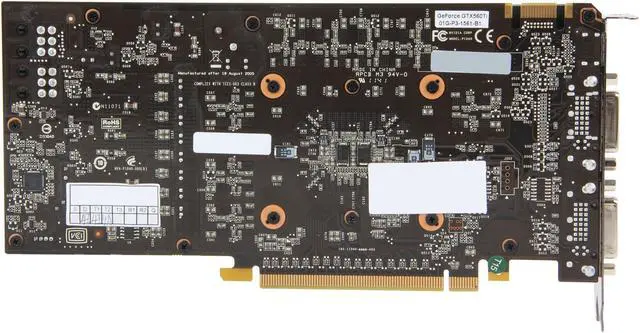 Alt view image 4 of 6 - EVGA SuperClocked 01G-P3-1563-RX GeForce GTX 560 Ti (Fermi) 1GB 256-bit GDDR5 PCI Express 2.0 x16 HDCP Ready SLI Support Video Card