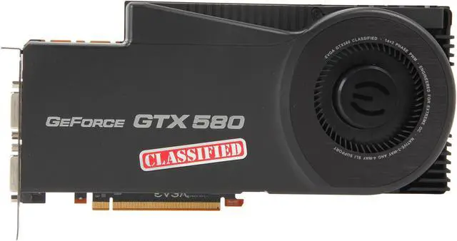 Alt view image 3 of 6 - EVGA GeForce GTX 580 (Fermi) 3GB GDDR5 PCI Express 2.0 x16 SLI Support Graphics Card 03G-P3-1595-RX