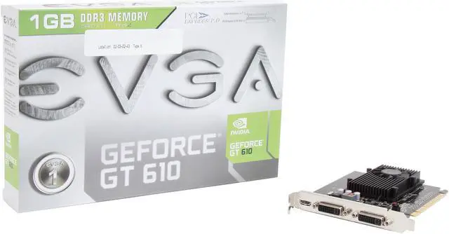 Alt view image 5 of 5 - EVGA GeForce GT 610 1GB DDR3 PCI Express 2.0 x16 Graphics Card 01G-P3-2616-KR