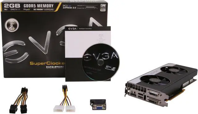 Alt view image 6 of 6 - EVGA Superclocked,  Signature 2 02G-P4-2687-KR GeForce GTX 680 2GB 256-bit GDDR5 PCI Express 3.0 x16 HDCP Ready SLI Support Video Card