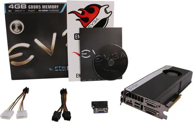 Alt view image 7 of 7 - EVGA 04G-P4-3685-KR GeForce GTX 680 FTW Standard, w/Backplate 4GB 256-bit GDDR5 PCI Express 3.0 x16 HDCP Ready SLI Support Video Card