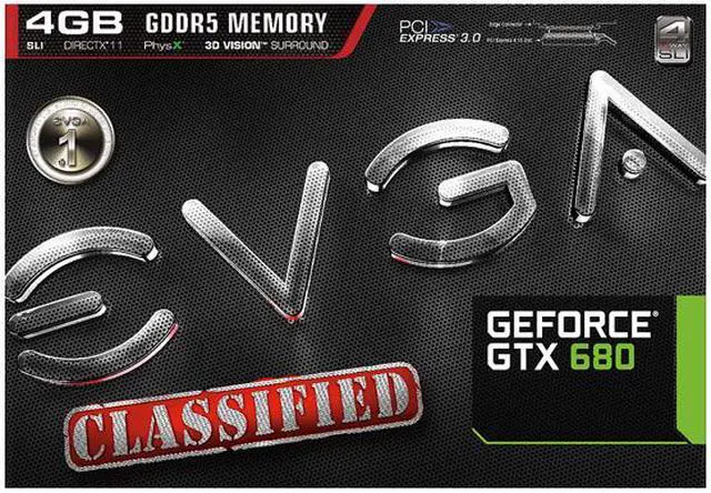 Alt view image 8 of 8 - EVGA 04G-P4-3688-KR GeForce GTX 680 Classified 4GB 256-bit GDDR5 PCI Express 3.0 x16 HDCP Ready SLI Support Video Card