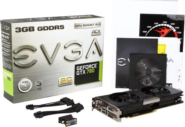 Alt view image 7 of 7 - EVGA ACX Cooler 03G-P4-2784-KR G-SYNC Support GeForce GTX 780 Superclocked 3GB 384-Bit GDDR5 PCI Express 3.0 SLI Support Video Card