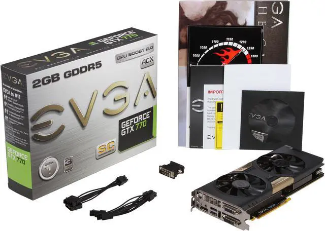 Alt view image 7 of 7 - EVGA SuperClocked w/ ACX Cooling 02G-P4-2774-KR G-SYNC Support GeForce GTX 770 2GB 256-bit GDDR5 PCI Express 3.0 SLI Support Video Card