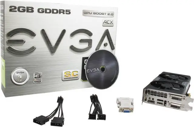 Alt view image 6 of 6 - EVGA SuperClocked 02G-P4-2765-KR G-SYNC Support GeForce GTX 760 2GB 256-bit GDDR5 PCI Express 3.0 SLI Support w/ EVGA ACX Cooler Video Card
