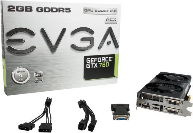 Alt view image 6 of 6 - EVGA 02G-P4-2763-KR G-SYNC Support GeForce GTX 760 2GB 256-Bit GDDR5 PCI Express 3.0 SLI Support w/ EVGA ACX Cooler Video Card