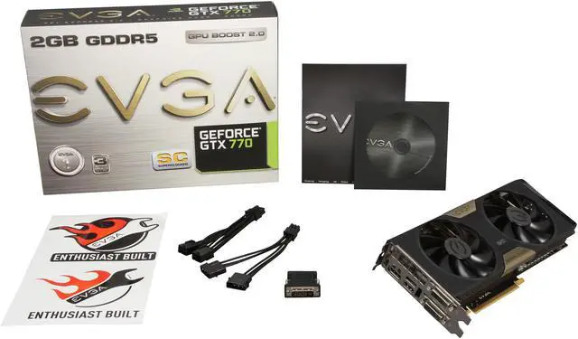 Alt view image 6 of 6 - EVGA G-SYNC Support GeForce GTX 770 DUAL SuperClocked  2GB 256-bit GDDR5 PCI Express 3.0 SLI Support w/ EVGA ACX Cooler Video Card 02G-P4-2776-KR