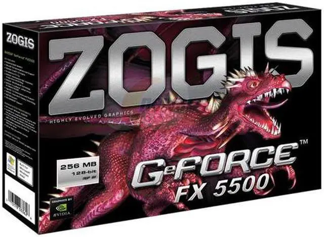 Alt view image 6 of 6 - ZOGIS GeForce FX 5500 256MB DDR AGP 4X/8X Graphics Card FX5500 256M AGP