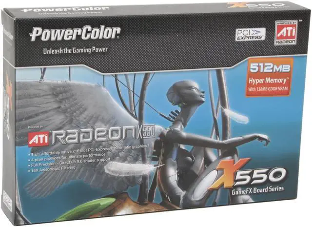 Alt view image 5 of 5 - PowerColor Radeon X550 HyperMemory 512MB(128MB on Board) DDR PCI Express x16 Graphics Card X550128HM512
