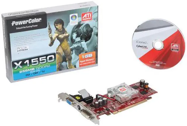 Alt view image 5 of 5 - PowerColor Radeon X1550 256MB GDDR2 PCI Express x16 Graphics Card X1550 256/64DDR2
