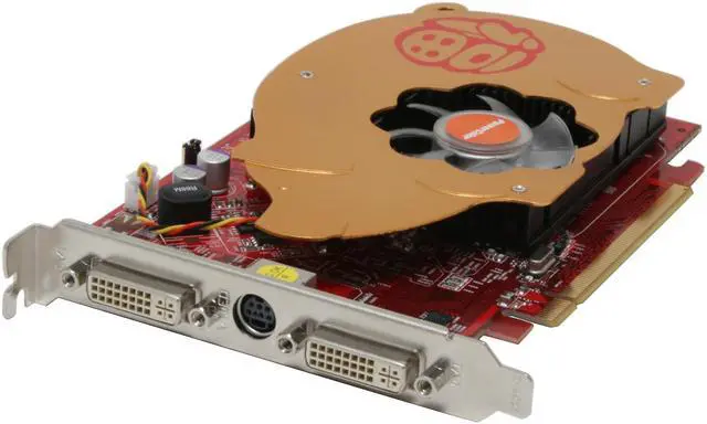 Alt view image 2 of 6 - POWERCOLOR X1650PRO GOLD Radeon X1650PRO 256MB 128-bit GDDR3 PCI Express x16 CrossFire Supported Video Card with Golden Pig Cooling Fan