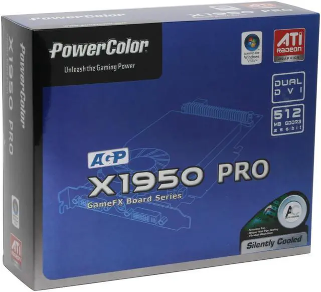 Alt view image 7 of 7 - PowerColor Radeon X1950PRO 512MB GDDR3 AGP 4X/8X Graphics Card X1950PRO 512 AGP