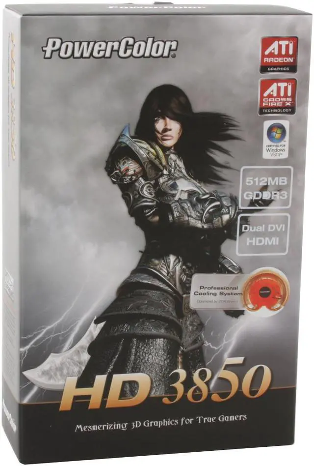 Alt view image 8 of 8 - PowerColor Radeon HD 3850 512MB GDDR3 PCI Express 2.0 x16 CrossFireX Support Graphics Card AX3850 512MD3-PH