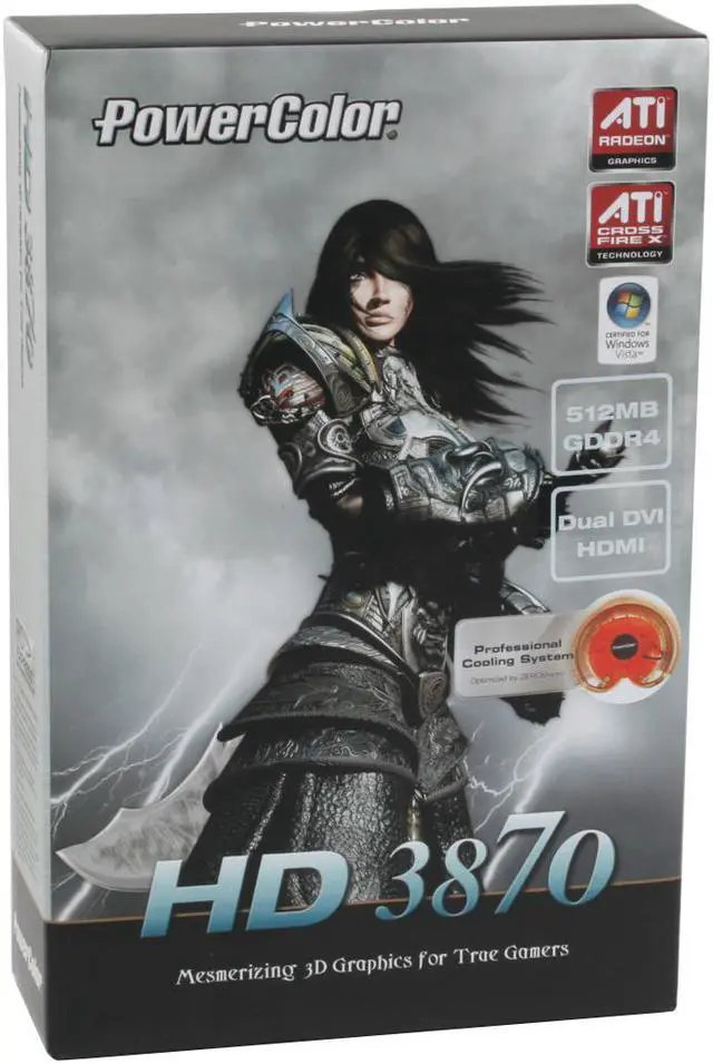 Alt view image 8 of 8 - PowerColor Radeon HD 3870 512MB GDDR4 PCI Express 2.0 x16 CrossFireX Support Graphics Card AX3870512MD4-PH